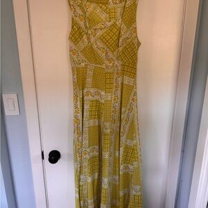 Vintage Floral Patchwork Maxi Dress